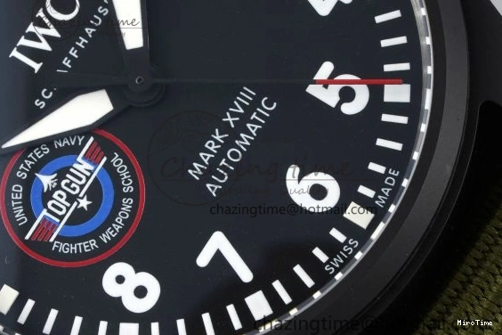 MIROTIME 0207 Top Gun Pilot Mark XVIII Limited “SFTI” M+F 1:1 Best Edition Black Dial on Green Nylon Strap A WaterResistant 7064